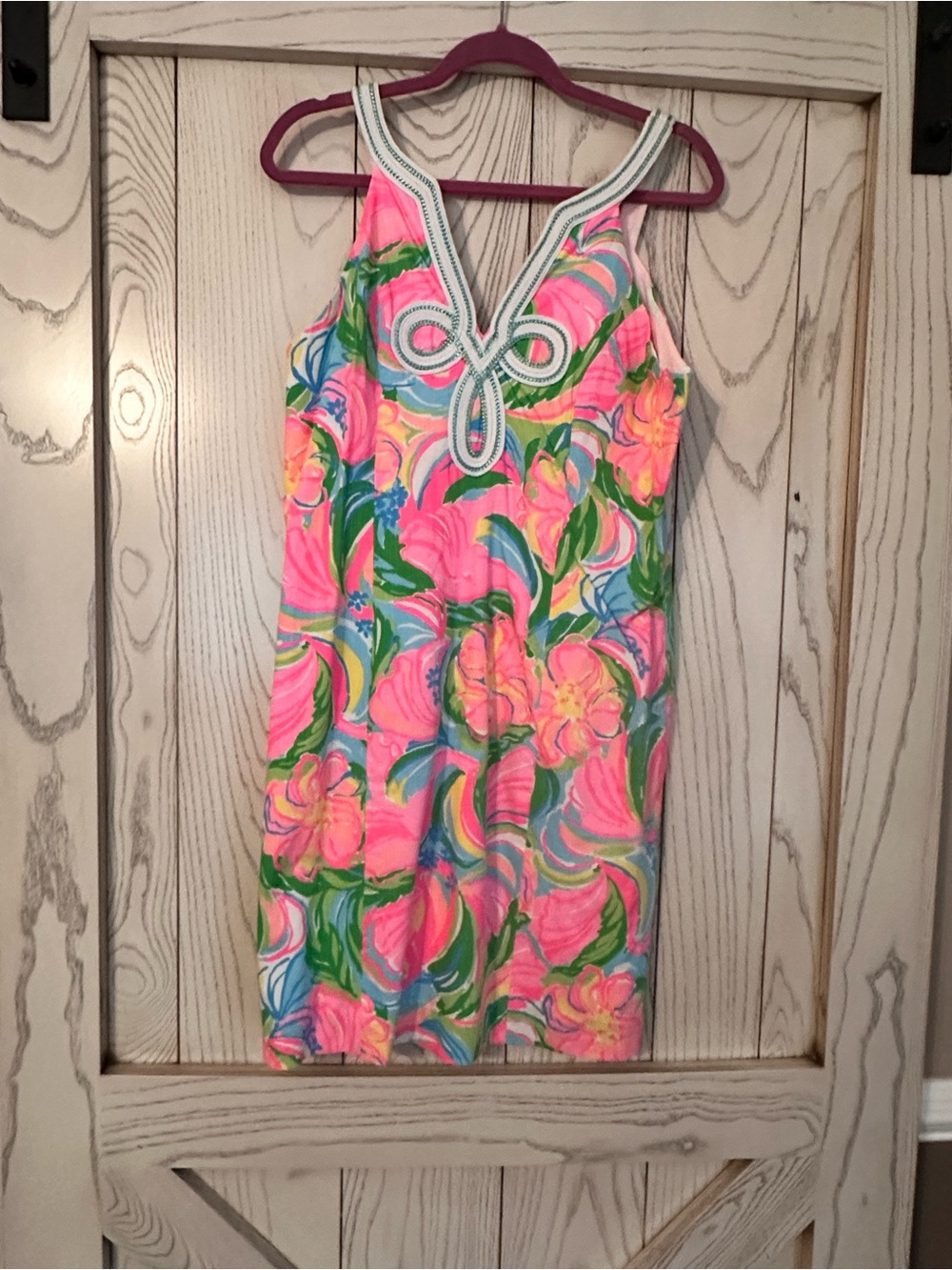 Lilly Pulitzer Pink Green Floral Shift Dress